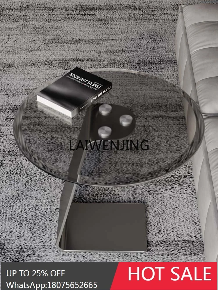 

light luxury stainless steel side table small apartment living room suspended small coffee table