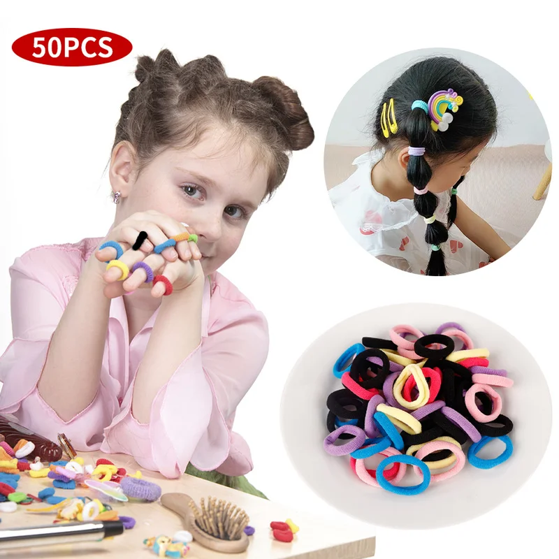 1000 Pcs Disposable Color Transparent Girls Rubber Bands Ponytail Braids Ties Color Rubber Band Elastic Hair Ties Cute Headwear