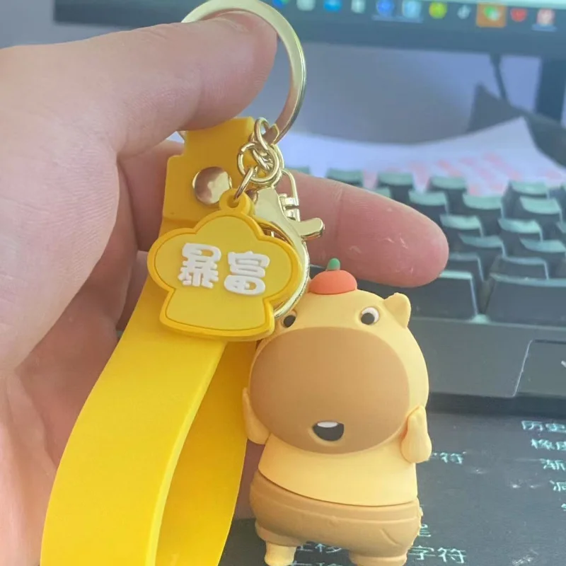 

New Cute and Adorable Capybara Anime Beast Carnival Theme Keychain Plush Pendant Large Size Gift