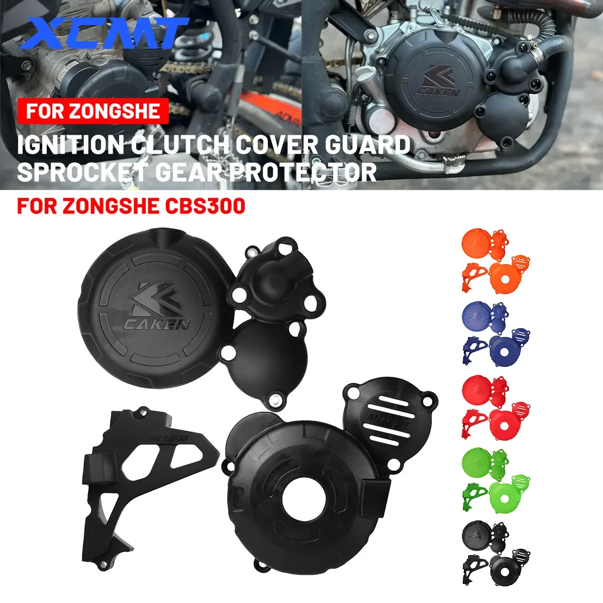 Motorcycle Engine Cover Clutch Cap Magneto Water Pump Guard Crankcase Ignition Protector For ZONGSHEN CBS300 KEWS ZUMA AJ1 NB300