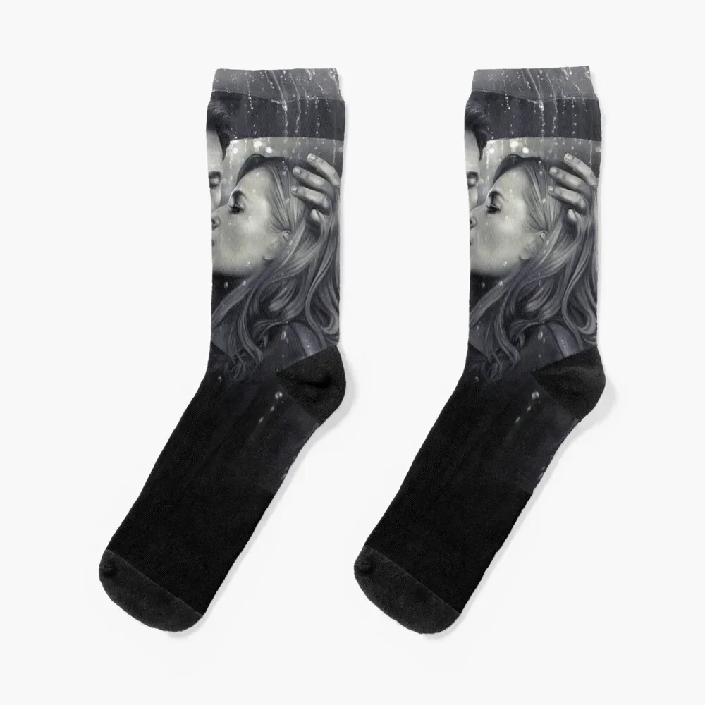 Mulder & Scully: Kiss under the rain Socks Wholesale new in's Male Socks Women's