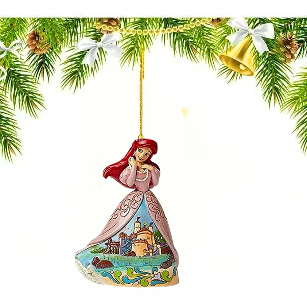 Rapunzel Fairy Tales Decoration 19 Kinds princess Christmas Tree Cartoon Stone Crafts 2D Flat Acrylic Home Decorations 6X5cm