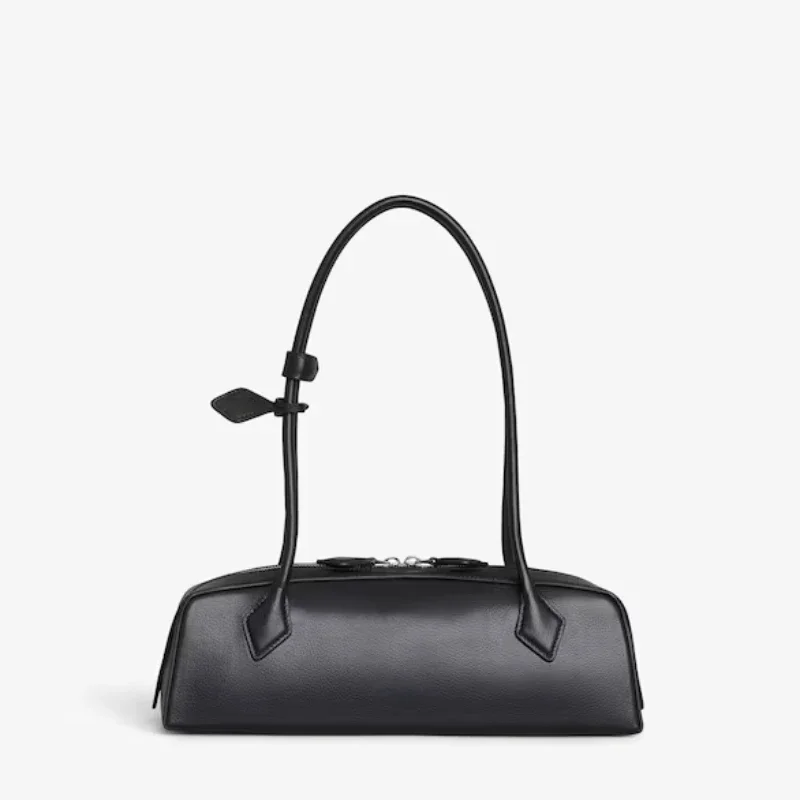 

Le Teskel Handbag In Cowhide 2024 New High Quality Tubular Handles Shoulder Bag Women Famous Brands Elongated Shape Female Bags