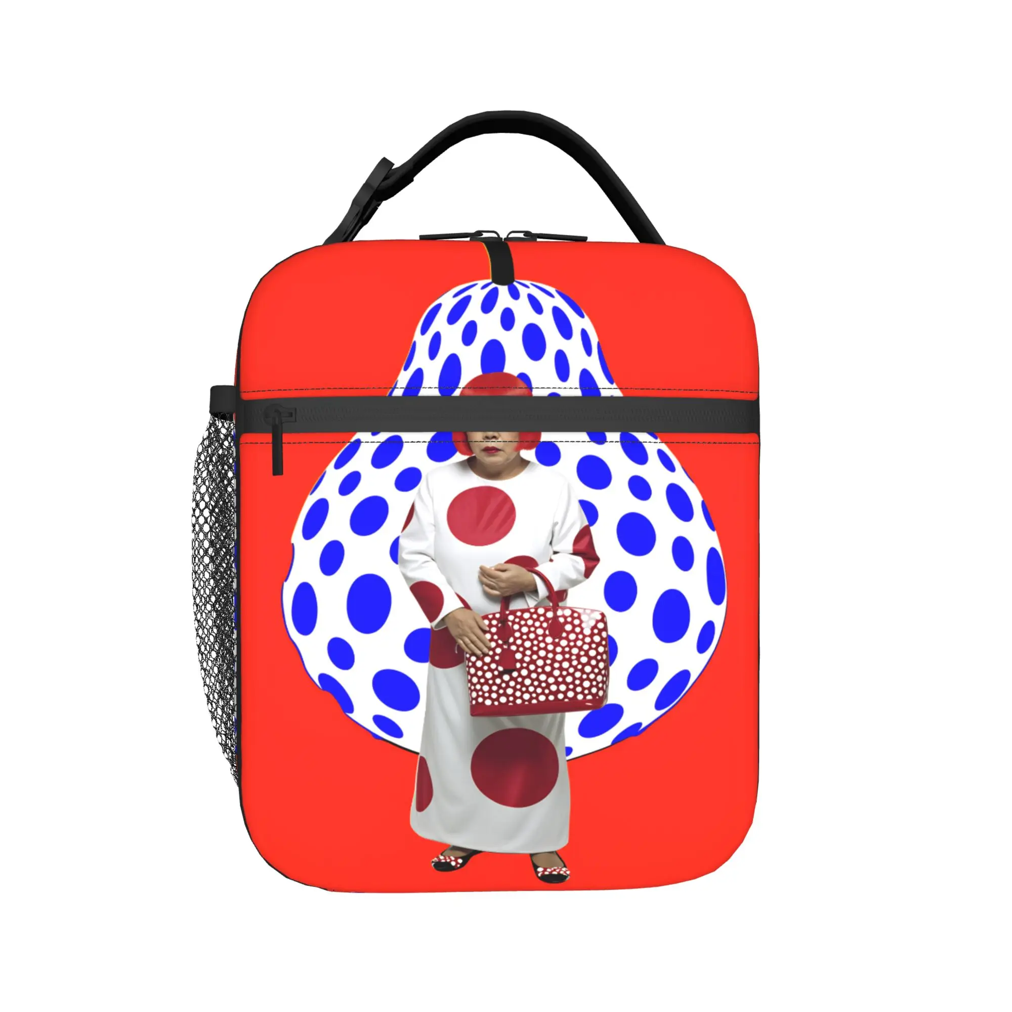 Yayoi Kusama Abstract Face Lunch Bag Casual Outdoor Picnic Lunch Box Print Convenient Cooler Bag