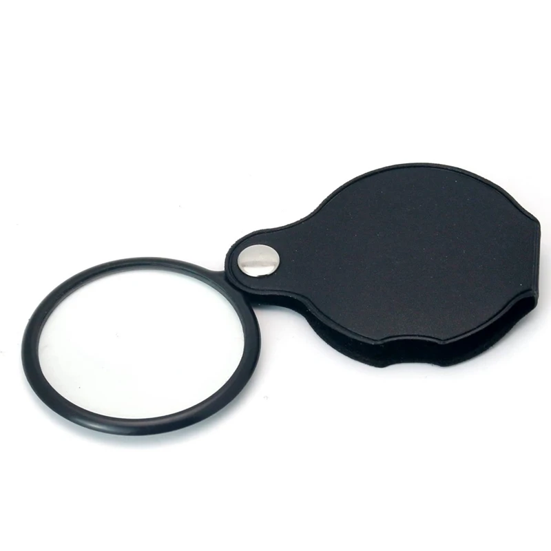 Folding Fold Away Pocket Magnifying Glass Magnifier Lens 3X Magnification Folding Leather Case Magnifying Glass