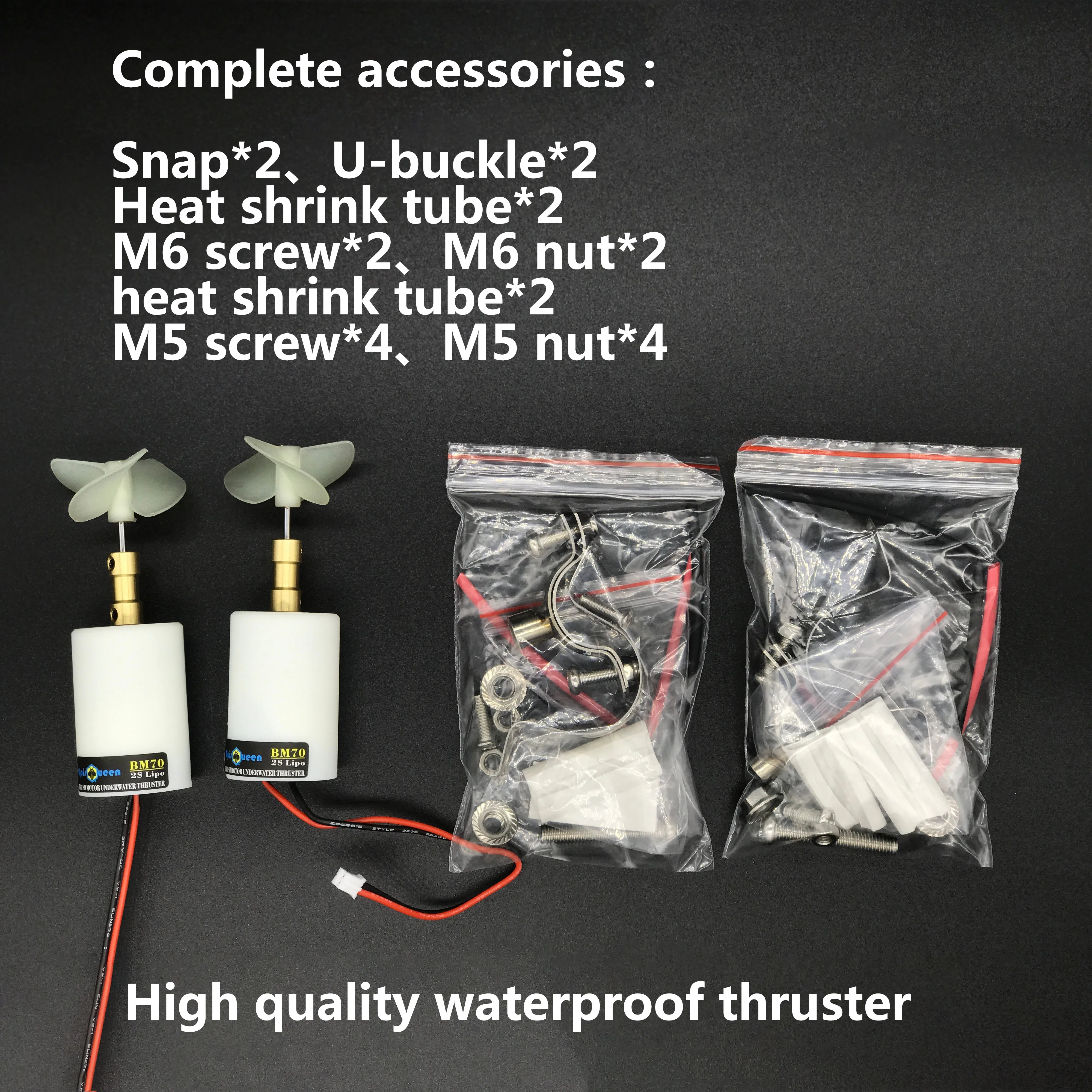 ApisQueen BM70 7.4V-12V Brushed Underwater Thruster/Propulsion/Propeller/Pusher Set For RC Boat/ROV/Trawler/Robot/AUV