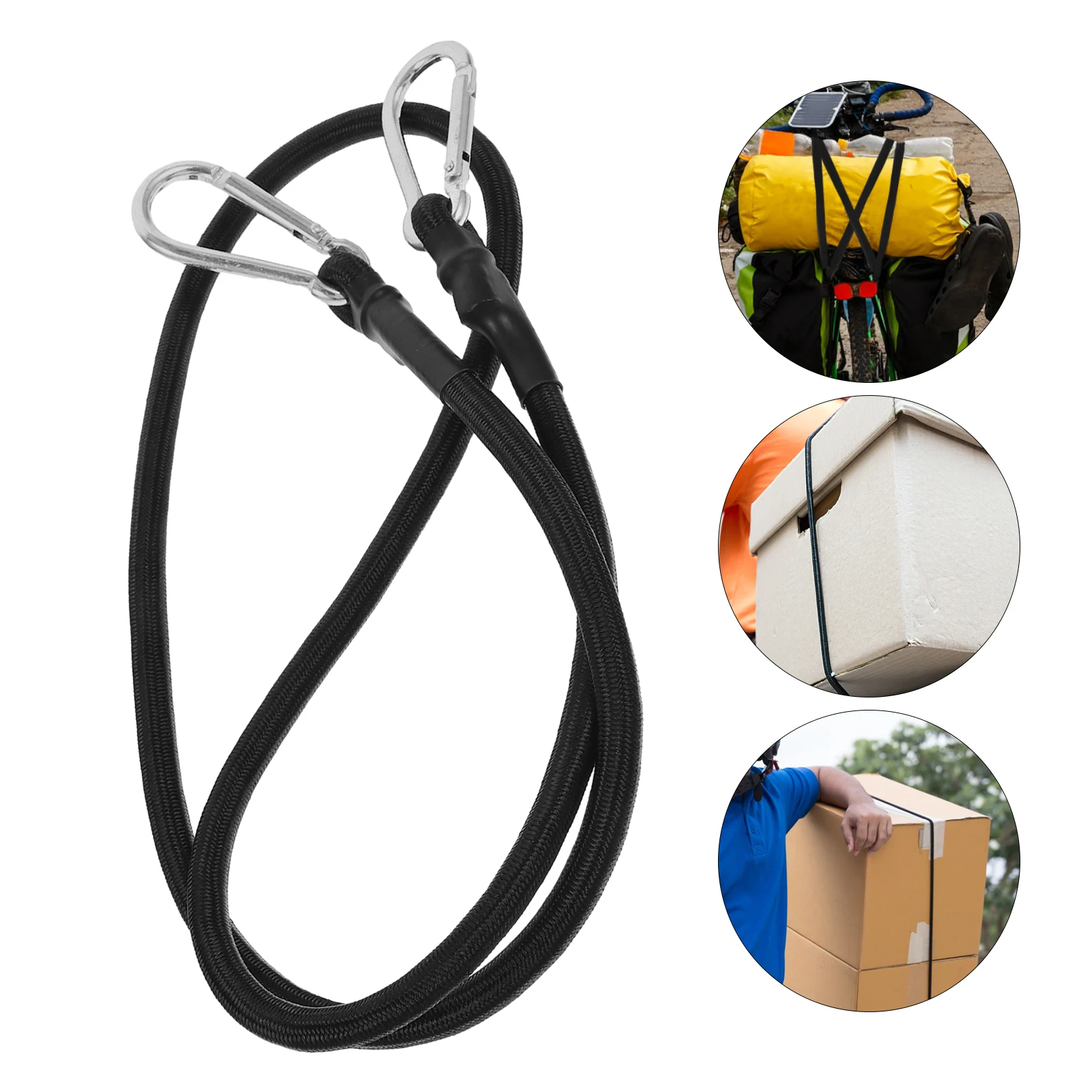 

Bundling Rope Strap Elastic Bungee Cord Carabiner Hooks Luggage Camping Rv Trolley Trunk Tarpaulin Motorcycle Bike Electric Car