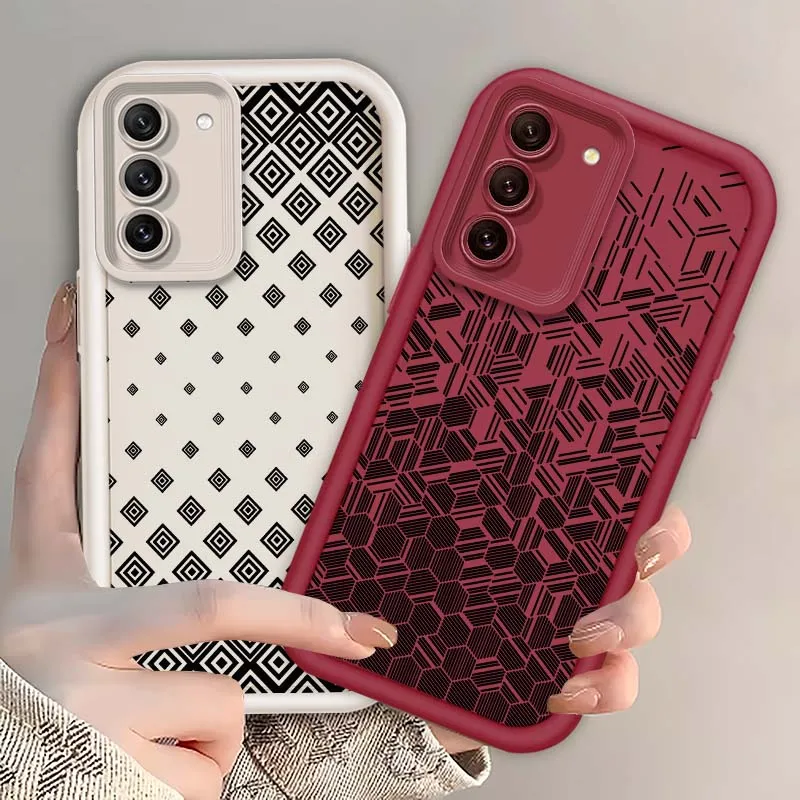 

Design Line Cool Popular Art Phone Case For Samsung Galaxy S25 S24 S23 S22 S21 S20 Ultra Plus FE 5G Eye Ladder Soft TPU Cover