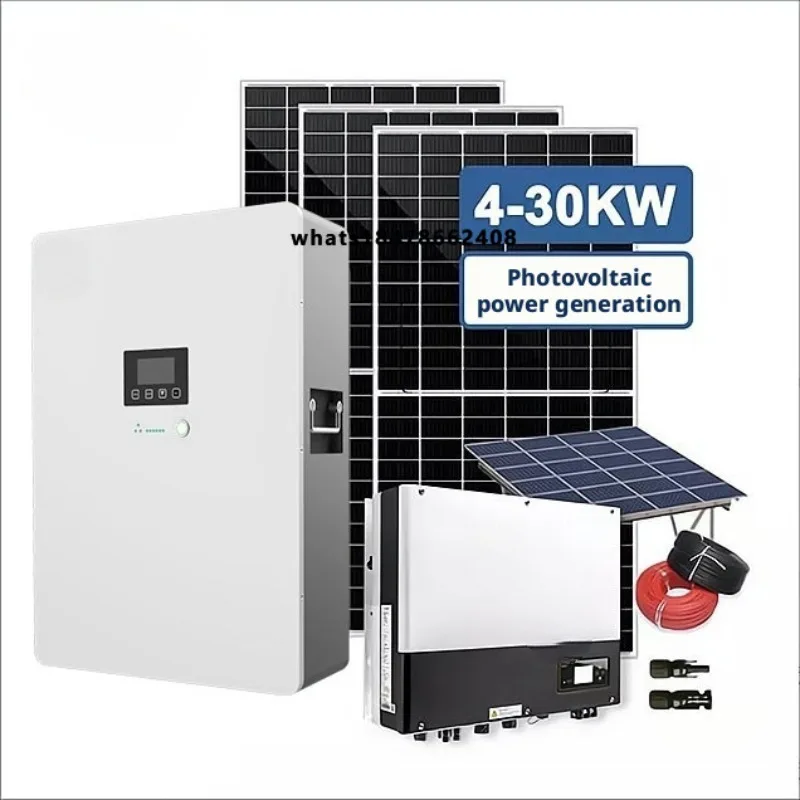 10KW monocrystalline silicon solar power gene and lithium battery, suitable for home use, complete solar power generation system