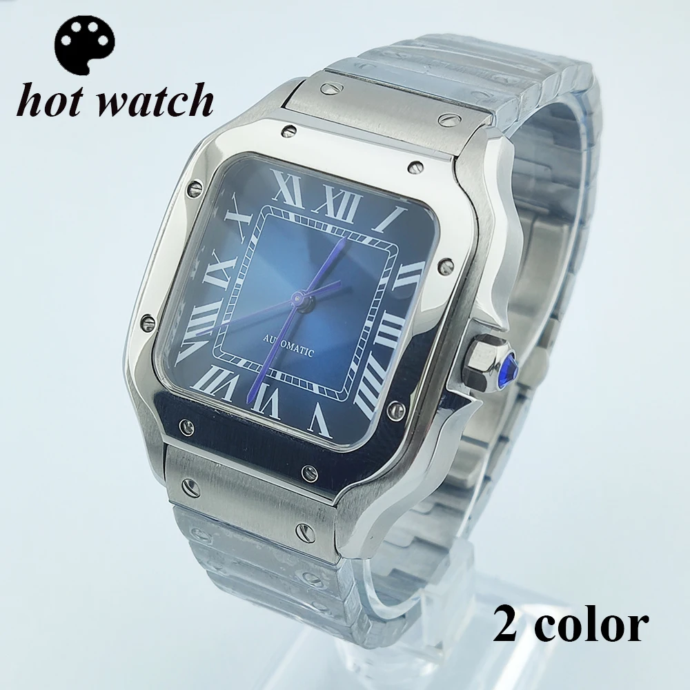 

Men's Watch 38mm NH35 Watch 316L Stainless Steel Case Square Mineral Glass Automatic Mechanical Man Watch Custom Personal Logo