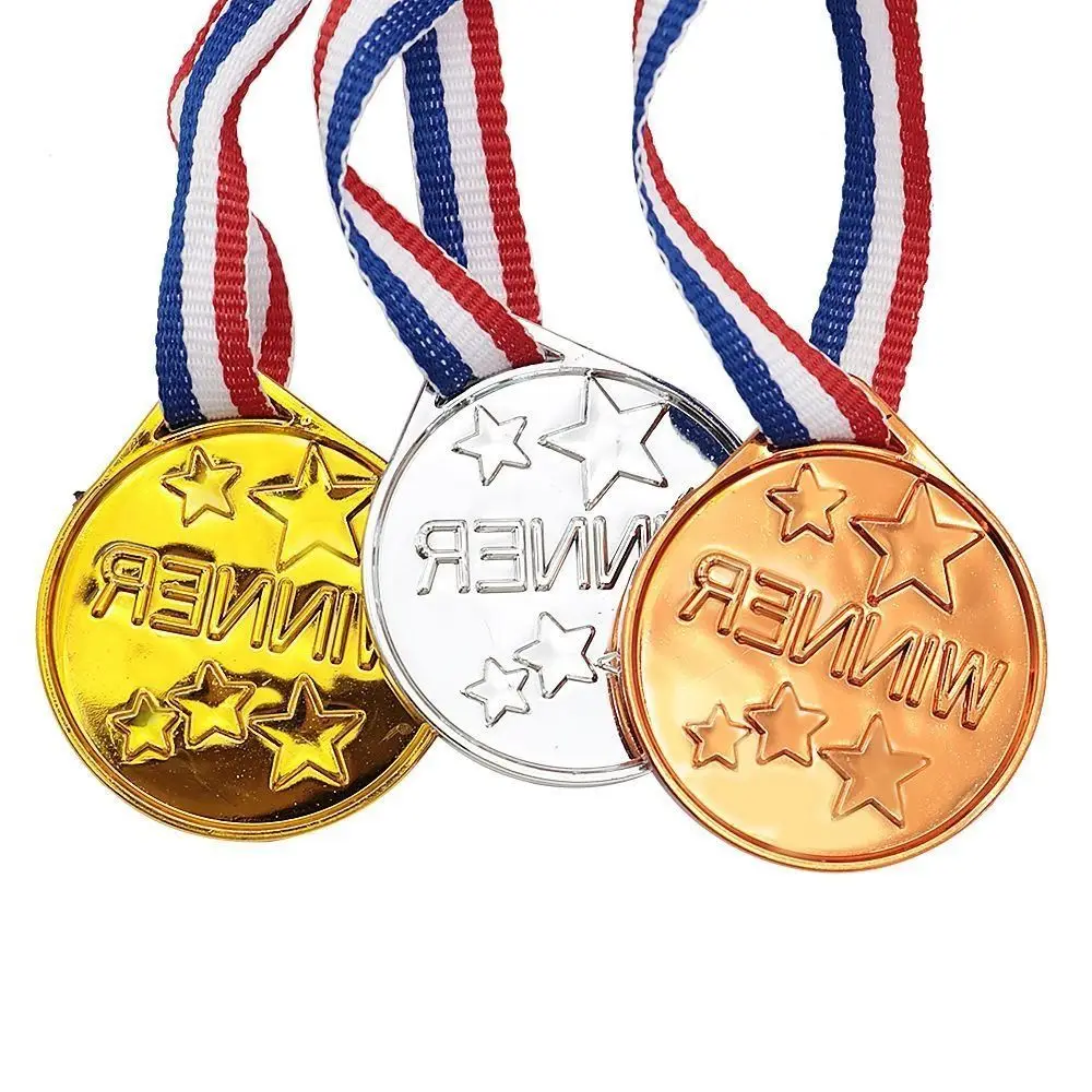 Winner Reward Gold Silver Bronze Medals Sports Game Swimming Children's Award Medals Running Dancing Plastic Competition Prizes