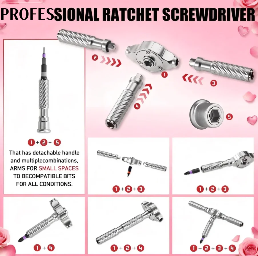 VMAN Exclusive Tool Set Smooth Gearless 24/66/100 in 1 Ratchet Magnetic Design S2 Steel Bits Ultimate Repair Companion
