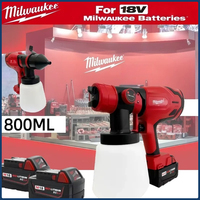 Milwaukee Brushless 800ML electric Paint Spray Gun Tank 600W 39000 RPM Motor Auto Furniture Wall Car Sprayer