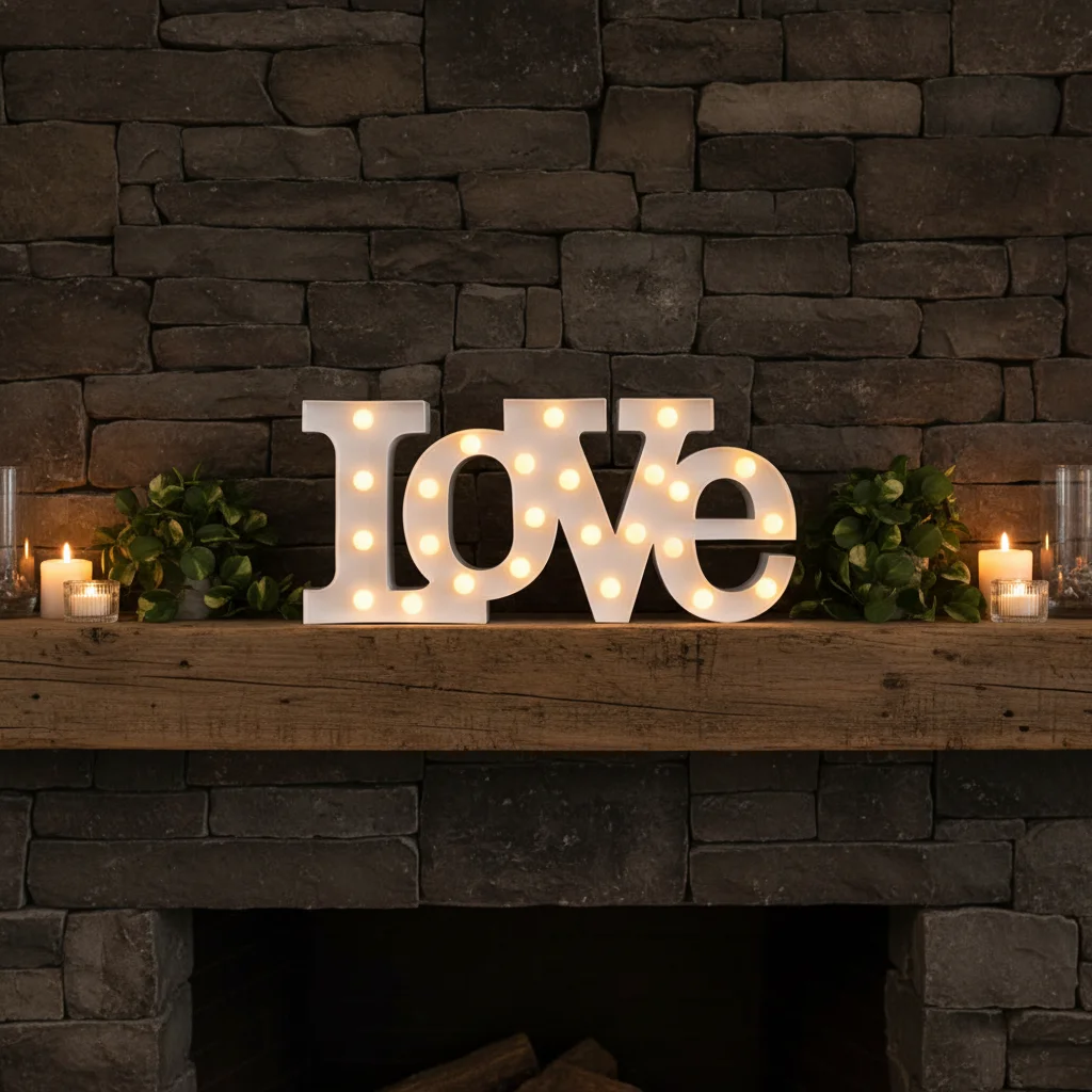 Battery-powered vintage playground letter signage, carnival-style LED decorative lights