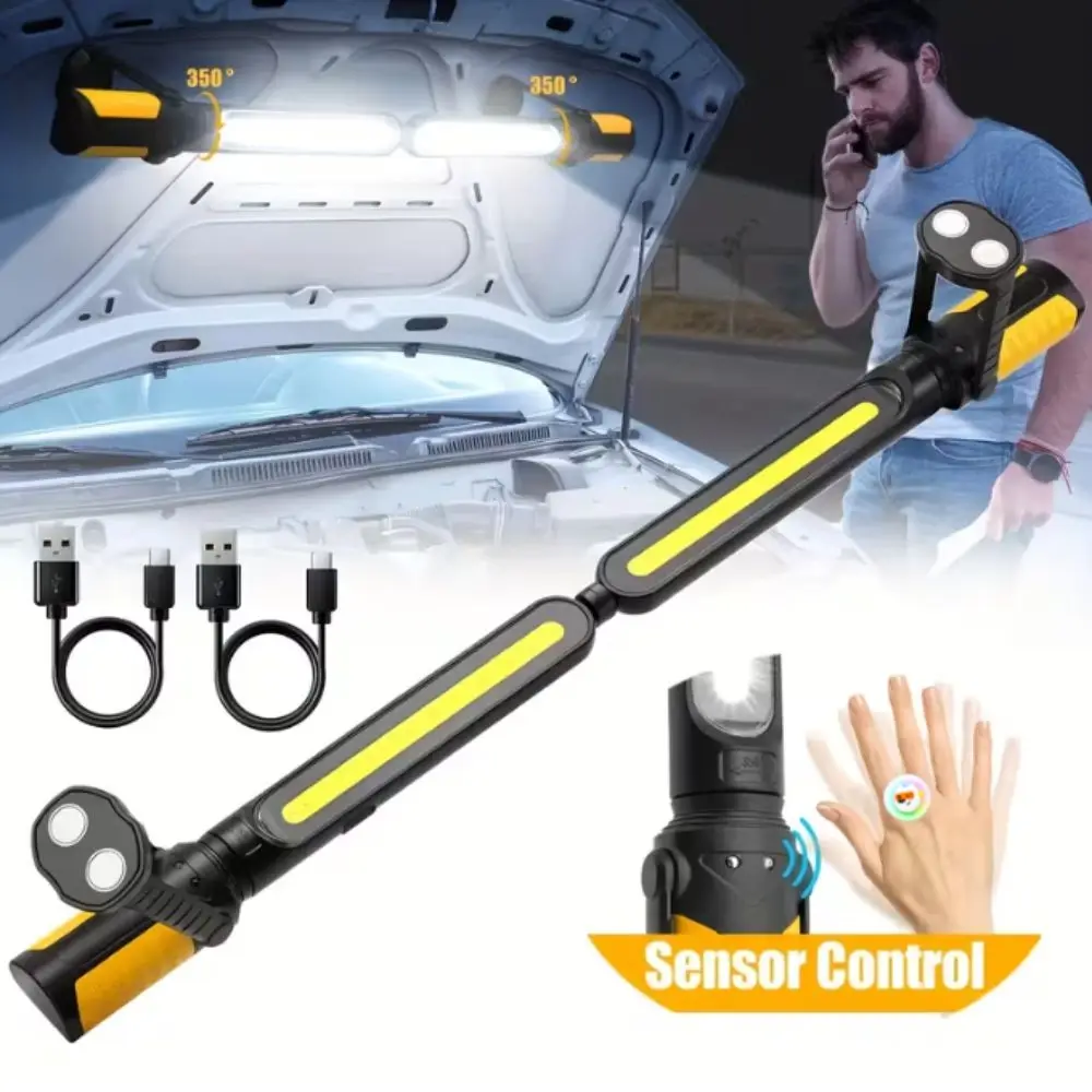 1400LM LED Mechanic LED Work Light Magnetic Base 4400mAh Rechargeable COB Charging Light Rotary Folding High Light