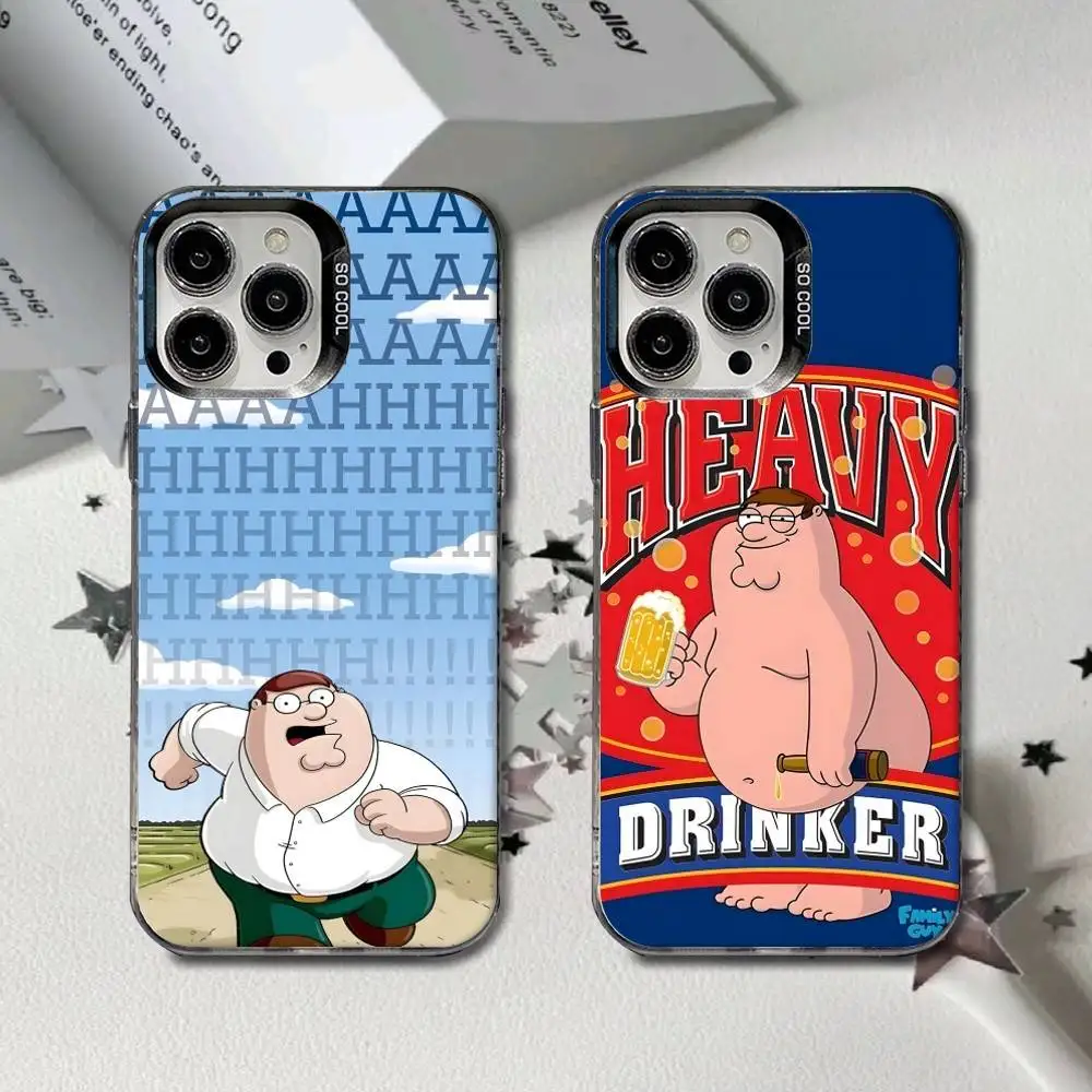 

Family G-Guy P-Peter Phone Case For iPhone 16,15,14,13,12,11,8,7,Pro,Max,Plus,Mini,XS,SE Black Matte Hard