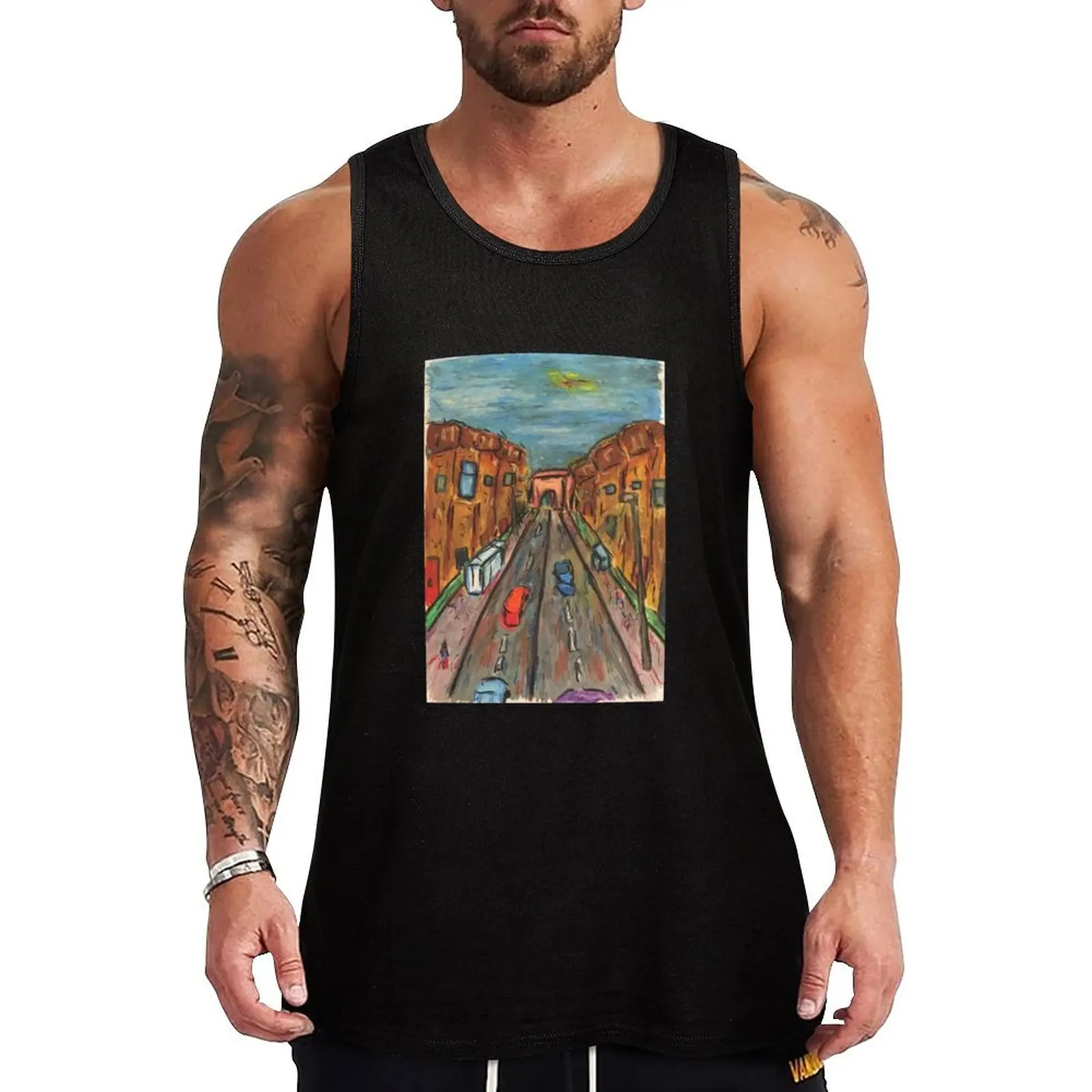 A street in the city Tank Top clothes for men T-shirt sports