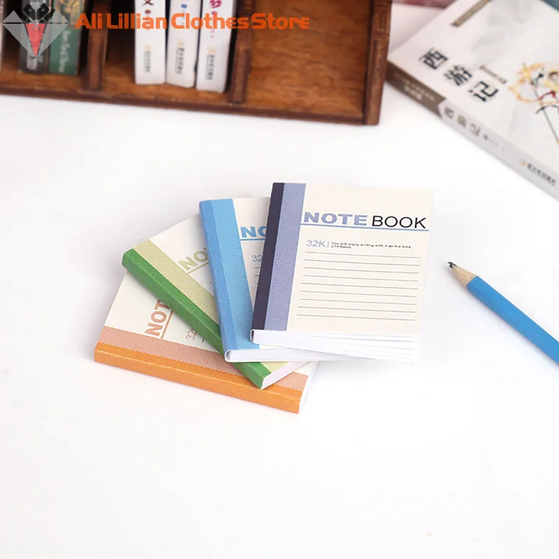 ⭐ CHAUD ❗   Mini carnet d'exercices pour maison de poupée 1/12, 4 pièces, modèle de maison de poupée, décoration d'étude, maison de poupées, accessoires de papeterie scolaire