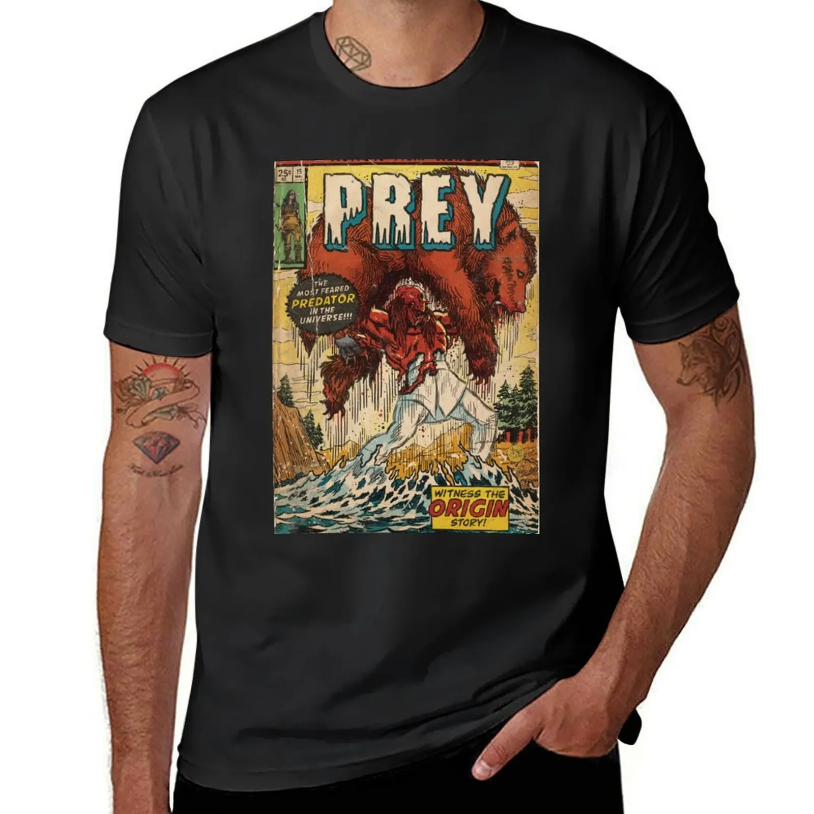 PREY Vintage Comic Book Fan Art T-Shirt plain plus sizes plain white t shirts men