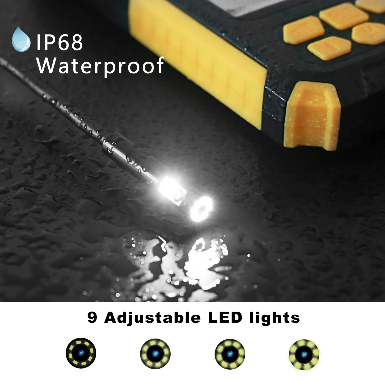 New P50 Handheld Endoscope 8mm Dual Lens 1080P Pipe Inspection Camera 4.5inch Screen Industrial Borescope 10m IP67 Snake Camera