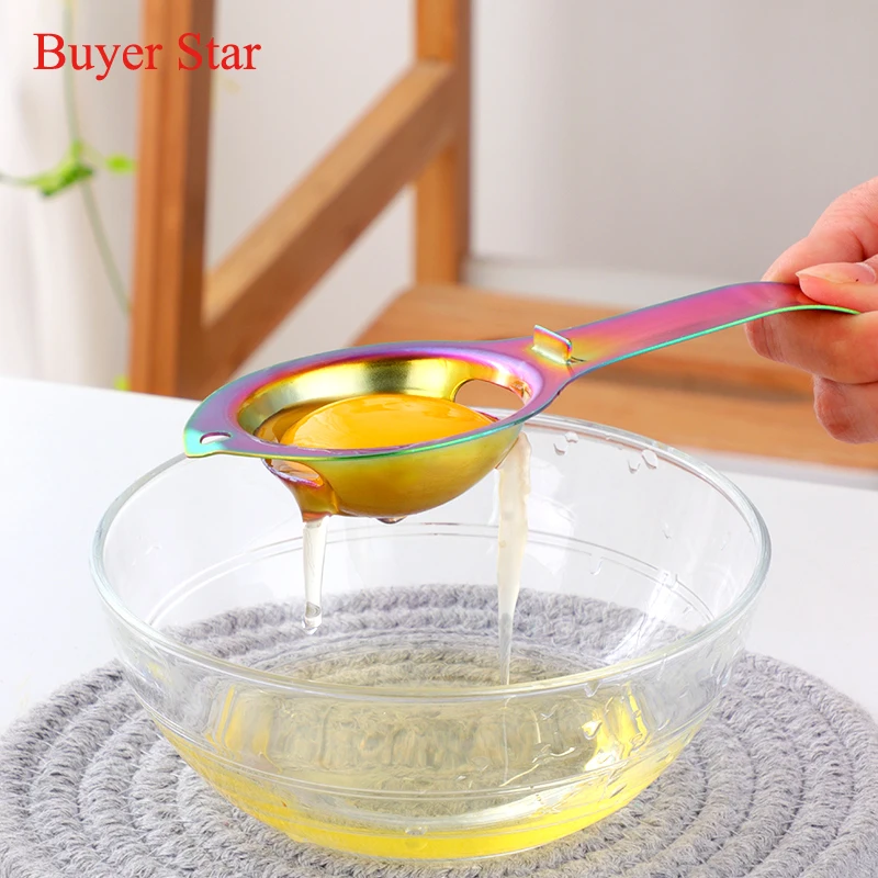 1PC Egg Separator Stainless Steel Egg Yolk White Separator Filter Handle Egg Divider Baking Cooking Egg Tools Kitchen Gadgets