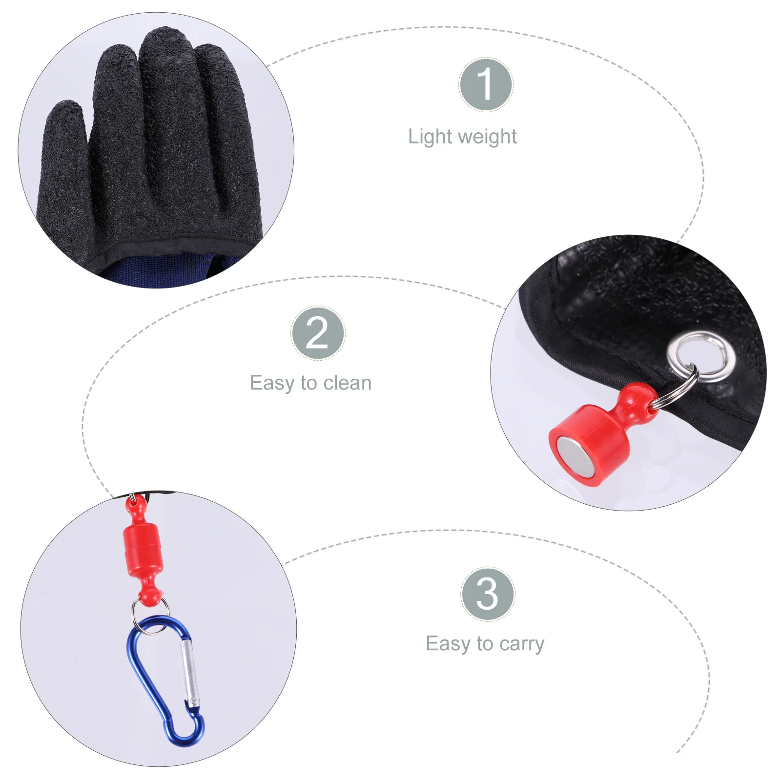 

Fish Catching Glove Left Hand Skidproof Non-Slip Fishing Gloves Latex Anti-Fishbone Gloves Lightweight Portable Storage Hook