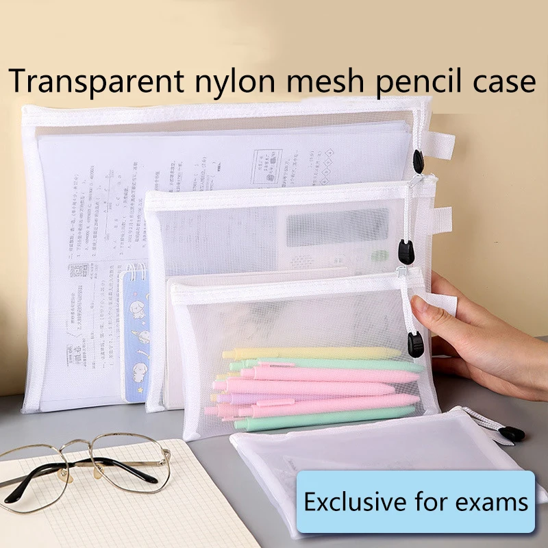 Mesh Zipper File Bag Waterproof Moisture-proof Zipper Folder Toy Storage Bag Storage Tools Cosmetic Organization Bag