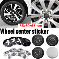 Peugeot 4Pcs 56/60/65mm Car Wheel Tire Hub Badge Stickers For Peugeot 301 307 308 406 508 2008 3008 5008 108 607 4008 107 306 SW