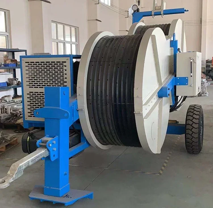 Continuous tension 2x40KN hydraulic tensioner machine for overhead line construction