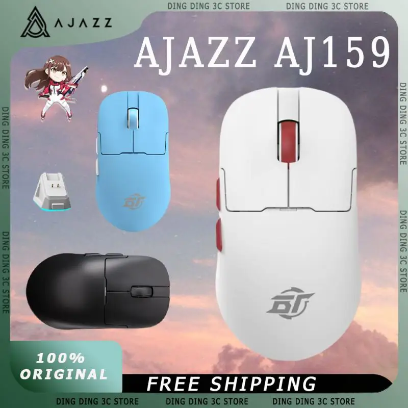 

Беспроводная эргономичная мышь Ajazz Aj159 PRO, 3 режима, 8K, с низкой задержкой