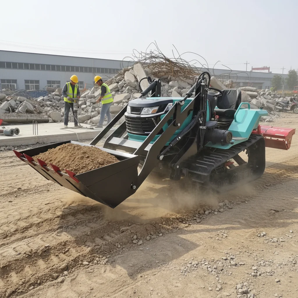 Customize Hot Sale Small Crawler Tractor Mini Farm Tractor With Excavator Loader Rotary Tiller Cheap Price From China