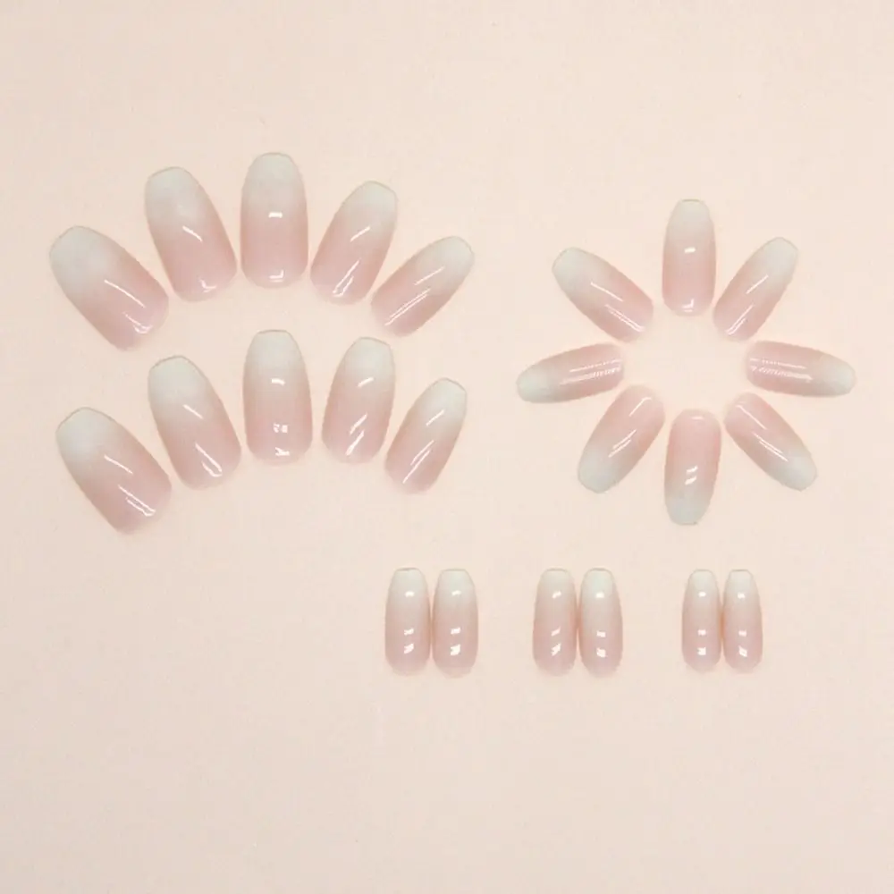 Nieuwe lange ballerina kunstnagels Aurora glitter goud roze nepnagels afneembare Franse nageltips dames meisjes