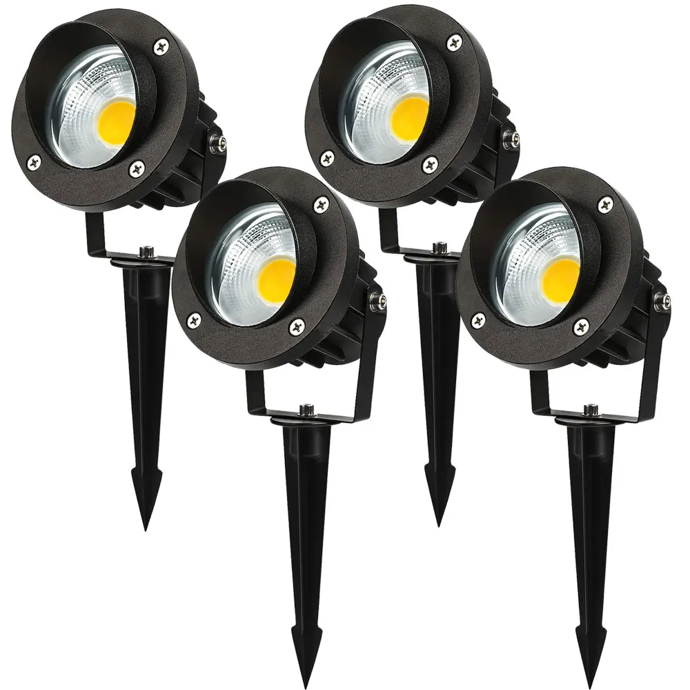 防水ledガーデンライト、暖かい白色スパイク、景観スポットライト、芝生ランプ、ツリーフラッグ照明、ip65、20w、12v、2パック、4パック、ip65