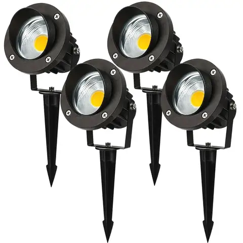나무 깃발 조명용 LED 잔디 램프, 따뜻한 흰색 스파이크 조경 스포트라이트, IP65 방수 COB 정원 조명, 20W, 12V, 2 팩, 4 팩