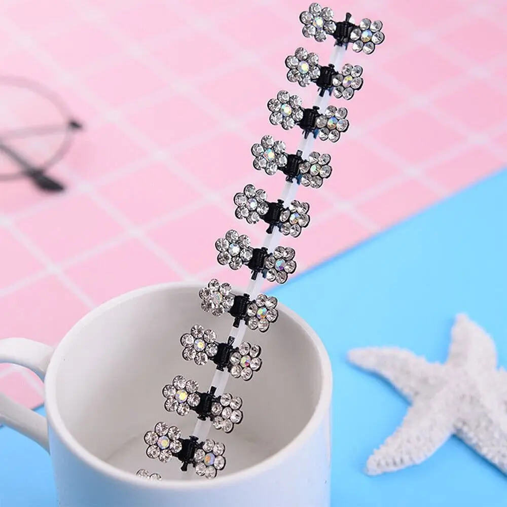 12Pcs Mini Metal Hair Claw Clip Grip Cute Girls Small Hairpin Crystal Headwear