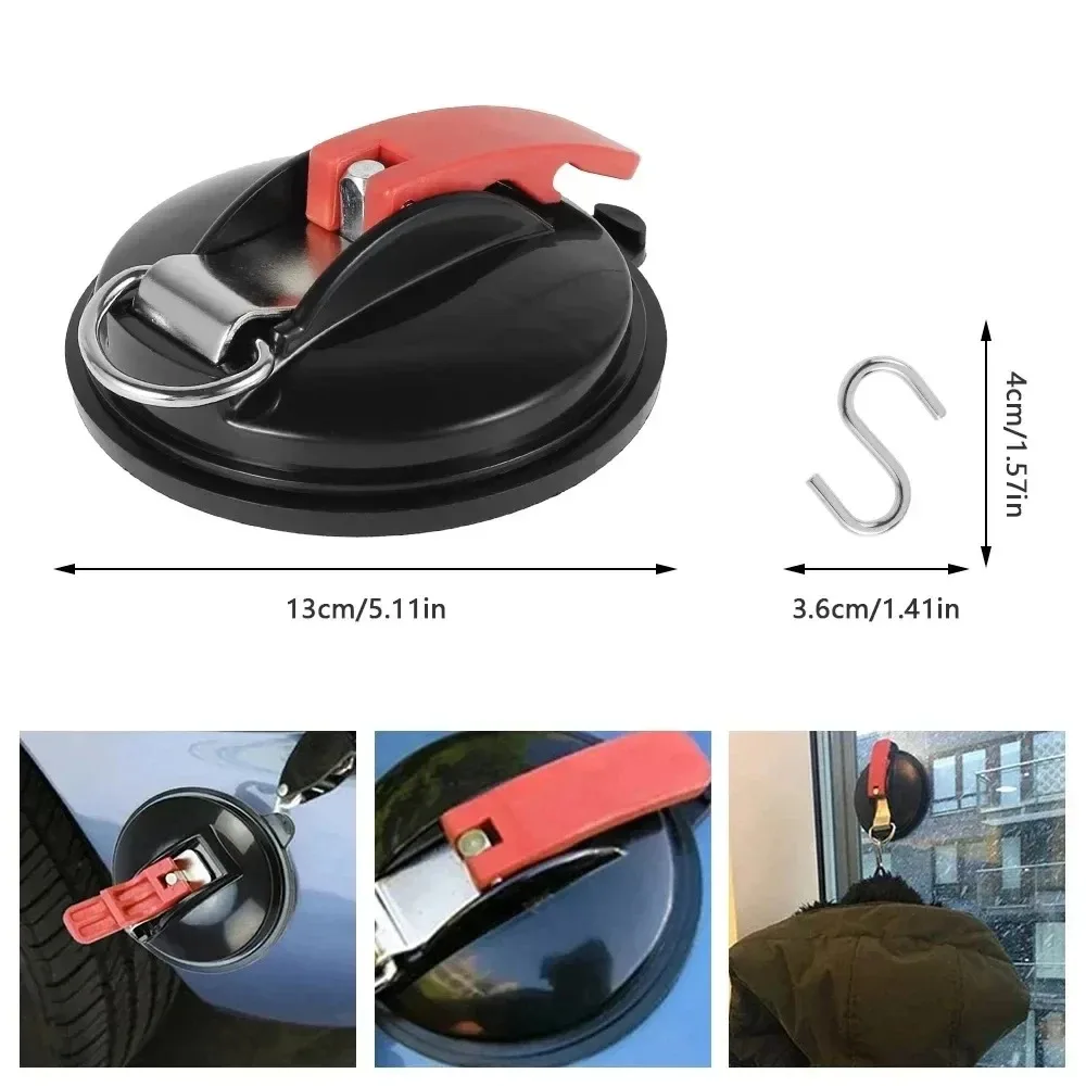 Vacuum Suction Cup Anchor with Fixed Hook Suction Cup Hook for Heavy-Duty Car Watch Strap Suitable for Car Bathro