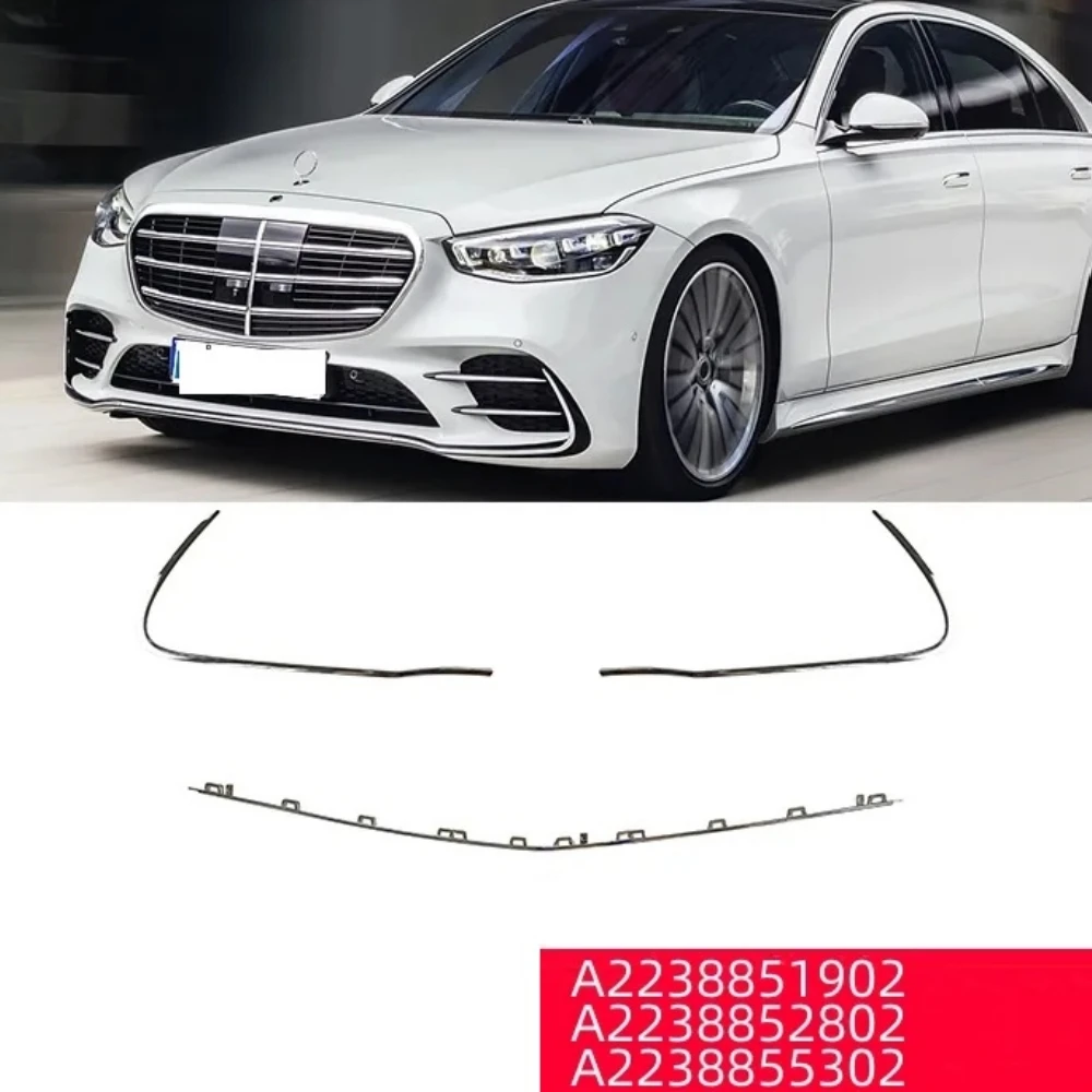 

Front bumper chrome decorative strip For Mercedes Benz S-Class 223 2021 2022 2023 OEM A2238855302 A2238852802 A2238851902