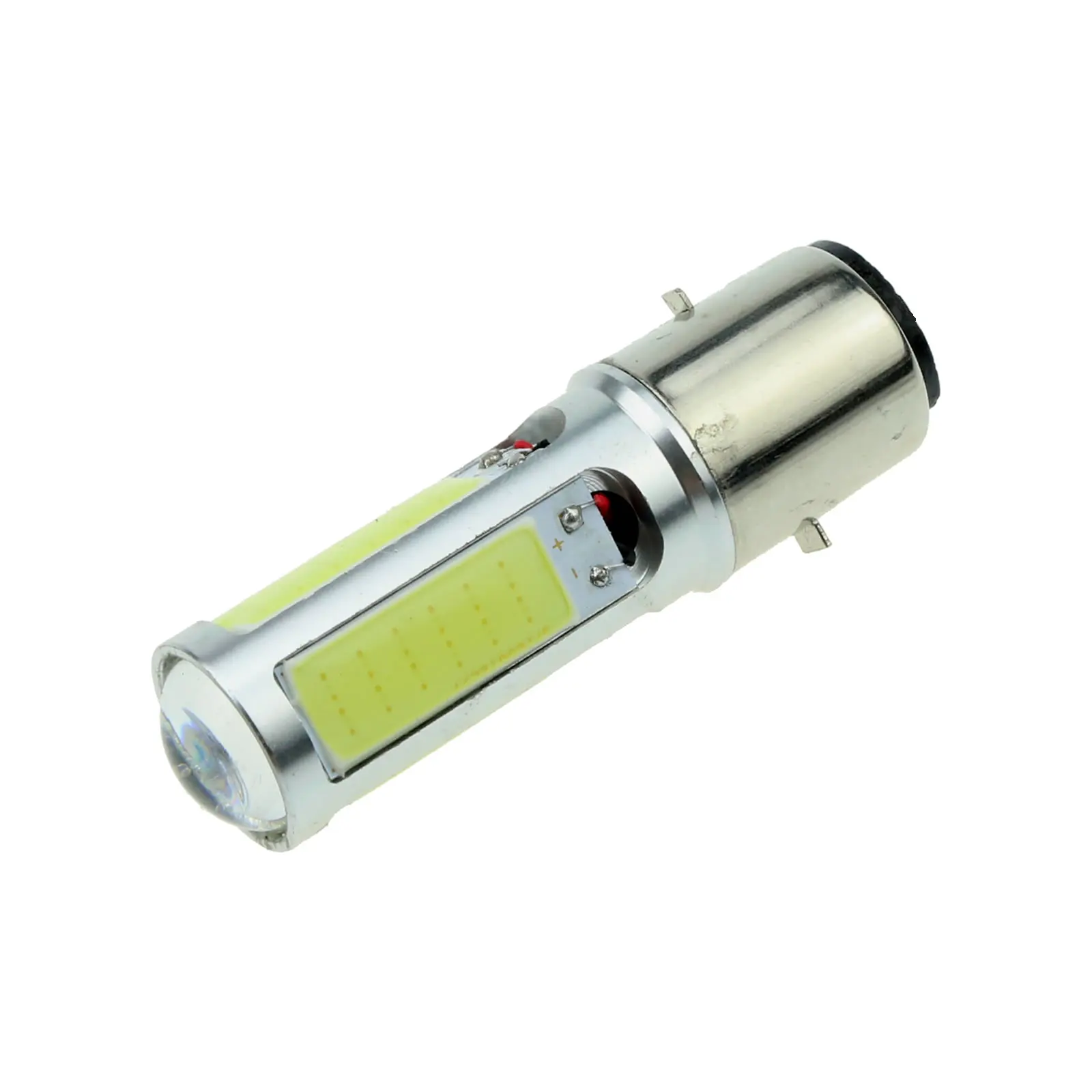 1x White BA20D Moped ATV Lamp H6 Light 5 Emitters 4 x COB + 1 LED DIN49735 E301-W