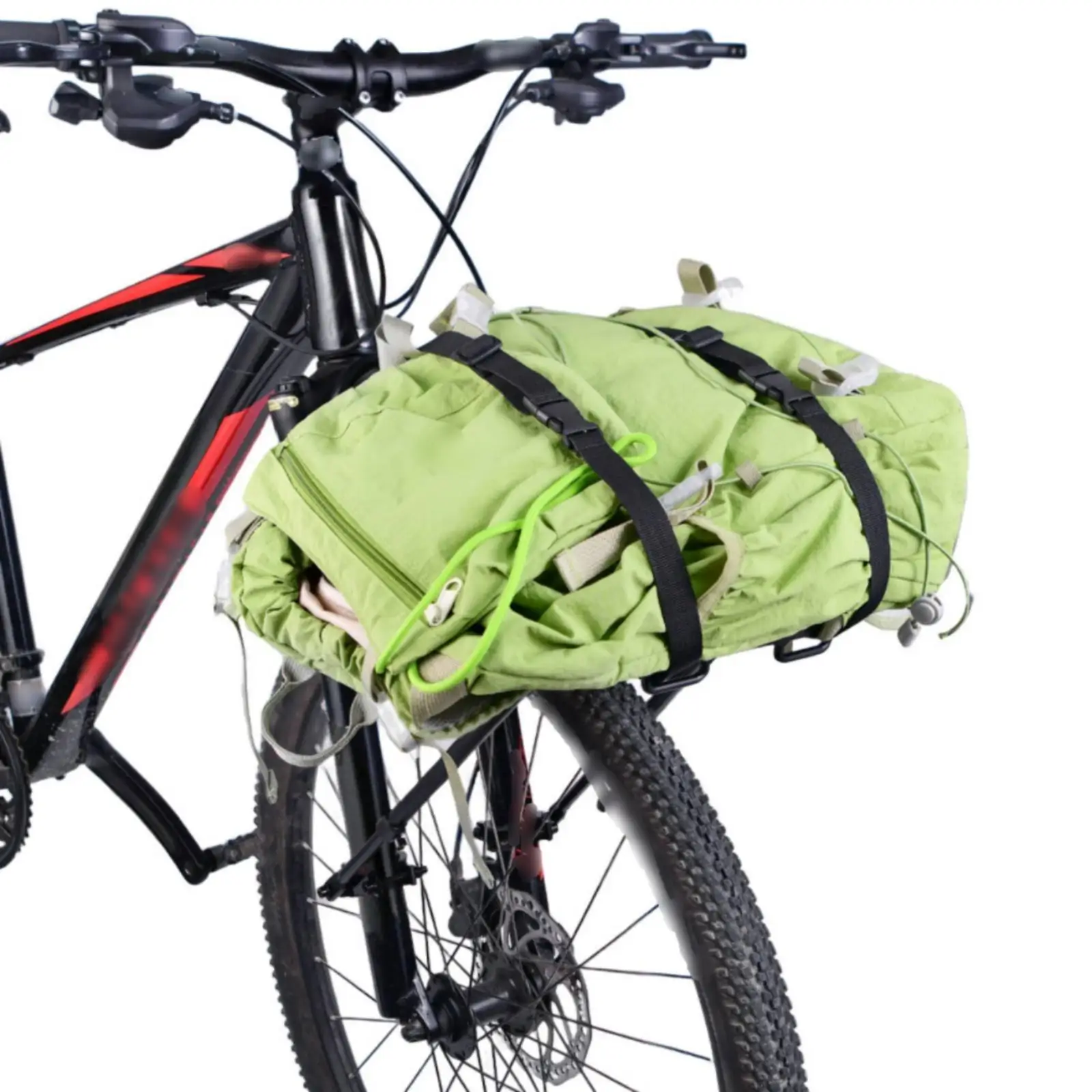 Full Suspension E Bike Front Rack Compatible Cargo Carrier Sturdy Metal Frame for Long Distance Cycling Equipment Storage view 5