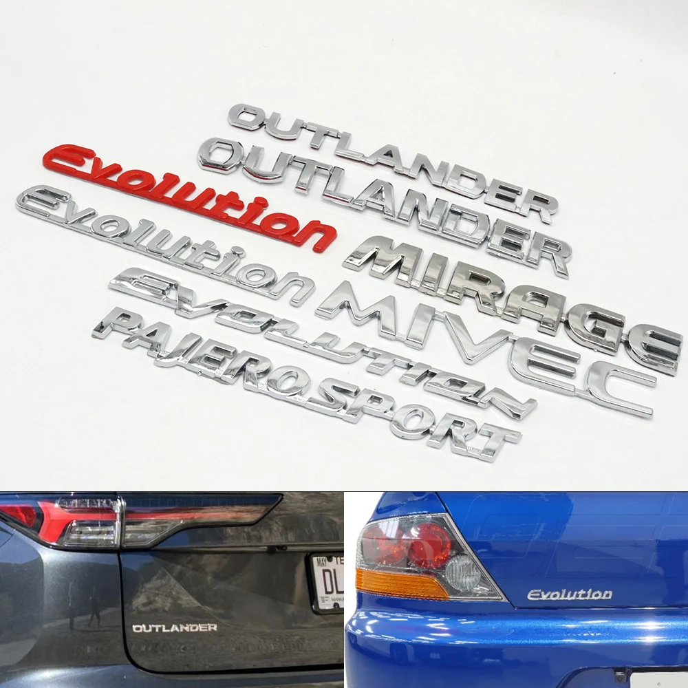 Pour OUTLANDER PAJEROSPORT évolution MIRAGE MIVEC hayon Logo emblème style Badge coffre arrière plaque signalétique autocollant lettres décalcomanie