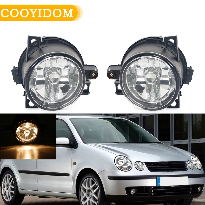 Car Front Fog Lights Halogen Fog Lamps For Volkswagen POLO 9N / MK4 2001 2002 2003 2004 H3 12V 55W Driving Fog Lamp Assembly