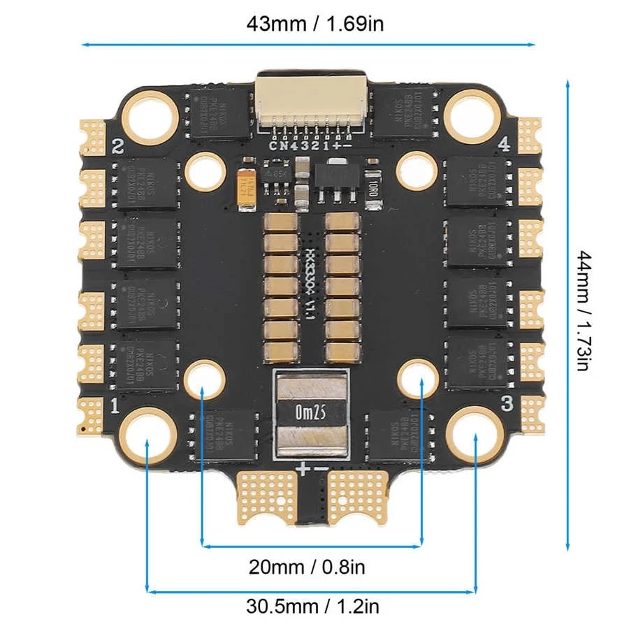 HAKRC 4 in 1 Electronic Speed Controller 4 in 1 45A ESC PWM Hardware Drive Motor for FPV RC Drone