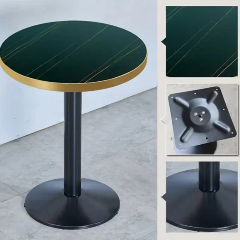 High quality marble pattern plywood table top coffee shop dining table golden leg dining table restaurant furniture