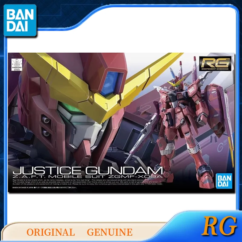 Bandai Original Genuine RG JUSTICE GUNDAM Anime Action Figures Toys for Boys Girls Kids Gift Collectible Model Ornaments