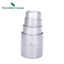 Boundless Voyage-Tasse en titane à double paroi, 4 en 1, degré de chaleur, mini tasse à thé, camping en plein air, tasse à café