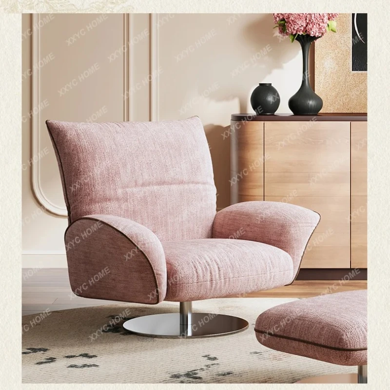 X-S Adjustable backrest rotating chenille single casual lazy chair HG