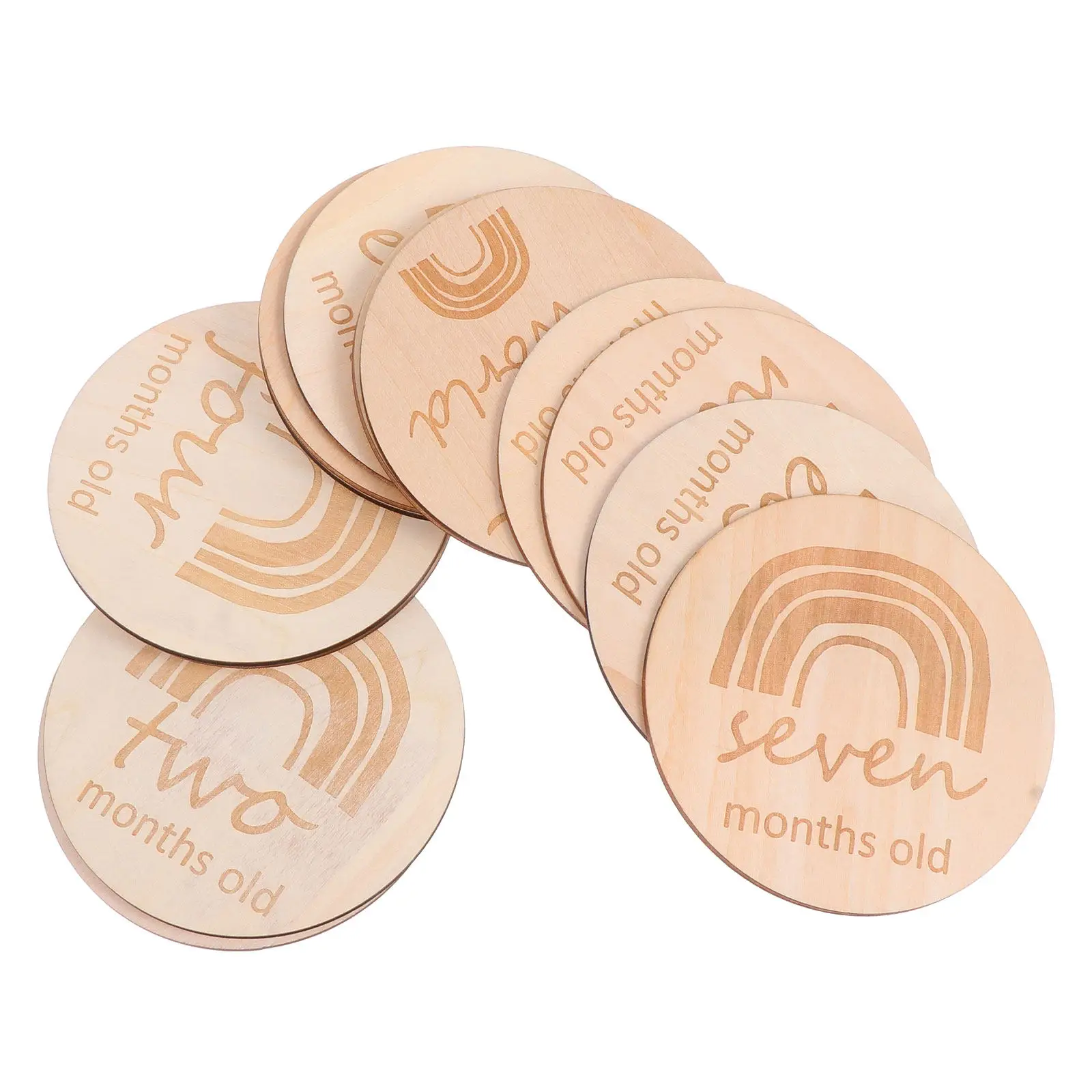 

13Pcs Baby Monthly Cards Wooden Growth Recording Cards for Newborn Photo Props First Year Memory Keepsakes Baby Shower