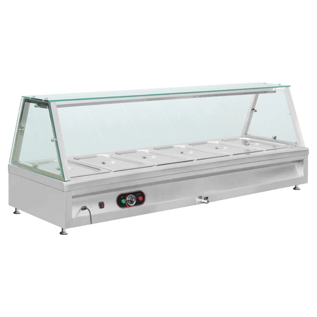 Commercial Hotel equipment 6 Pan Counter Top Electrical Food Warmer Soup Bain Marie Display