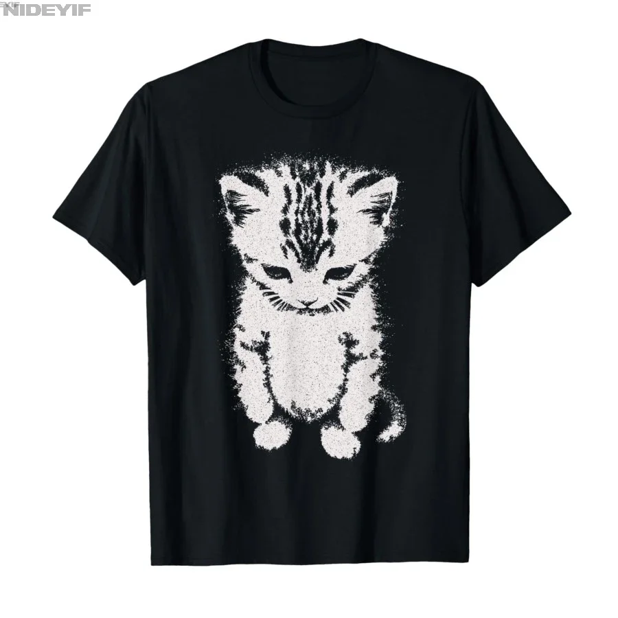 Funny Meme El Gato Sad Crying Munchkin Kitten Print Unisex 100% Cotton Casual Short Sleeve T-Shirt Men Women Daily Wear Top P710