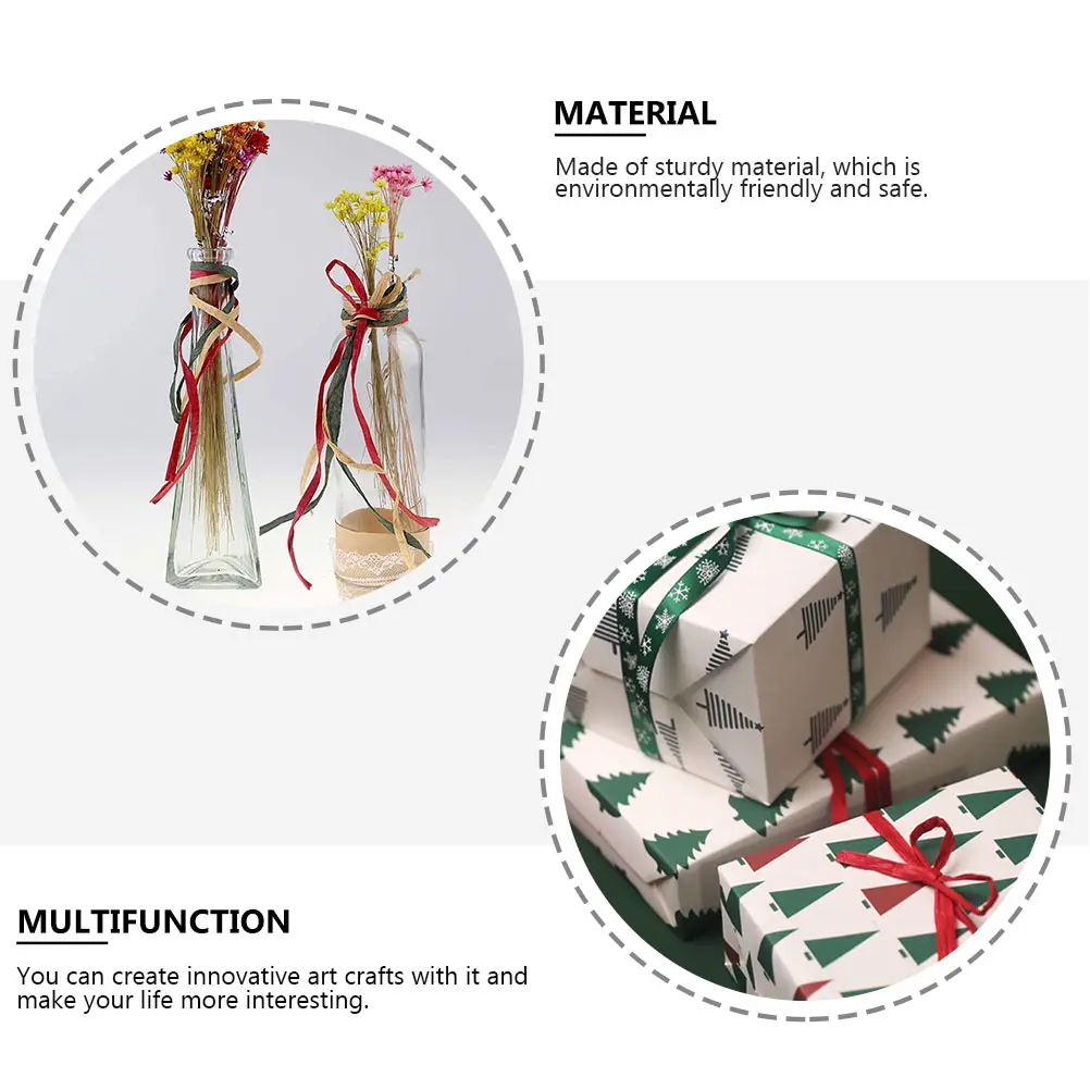 

3 Rolls Raffia Rope DIY Wrapping Christmas Natural Ribbon for Jewelry Ropes Cord Crafts